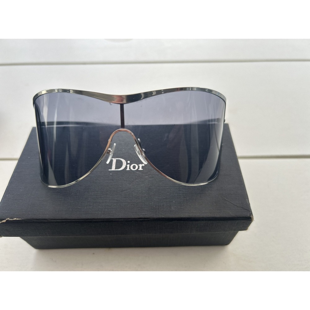 Christian Dior Ragga 1 Shield Sunglasses Silver Grey Gradient Made in Italy KJ3